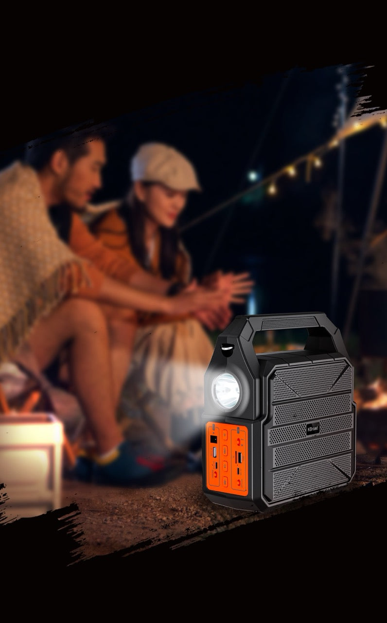 Portable Multifunctional Solar Power Station with LED Light & Bluetooth Speaker | Emergency Backup Battery | USB Charging | Camping & Home Outdoor Lamp Output