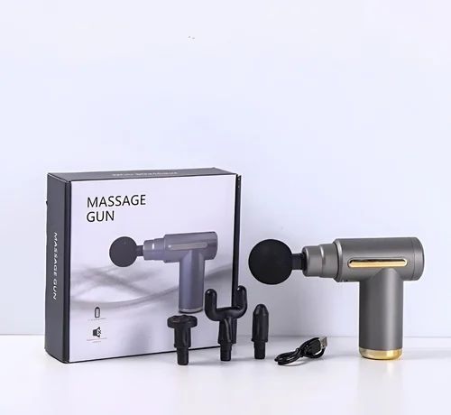 Mini Massage Gun Deep Tissue Muscle Massager | Portable Rechargeable Percussion Massage Gun | 4 Interchangeable Heads | Quiet & Powerful Pain Relief for Neck, Back, Shoulder & Legs
