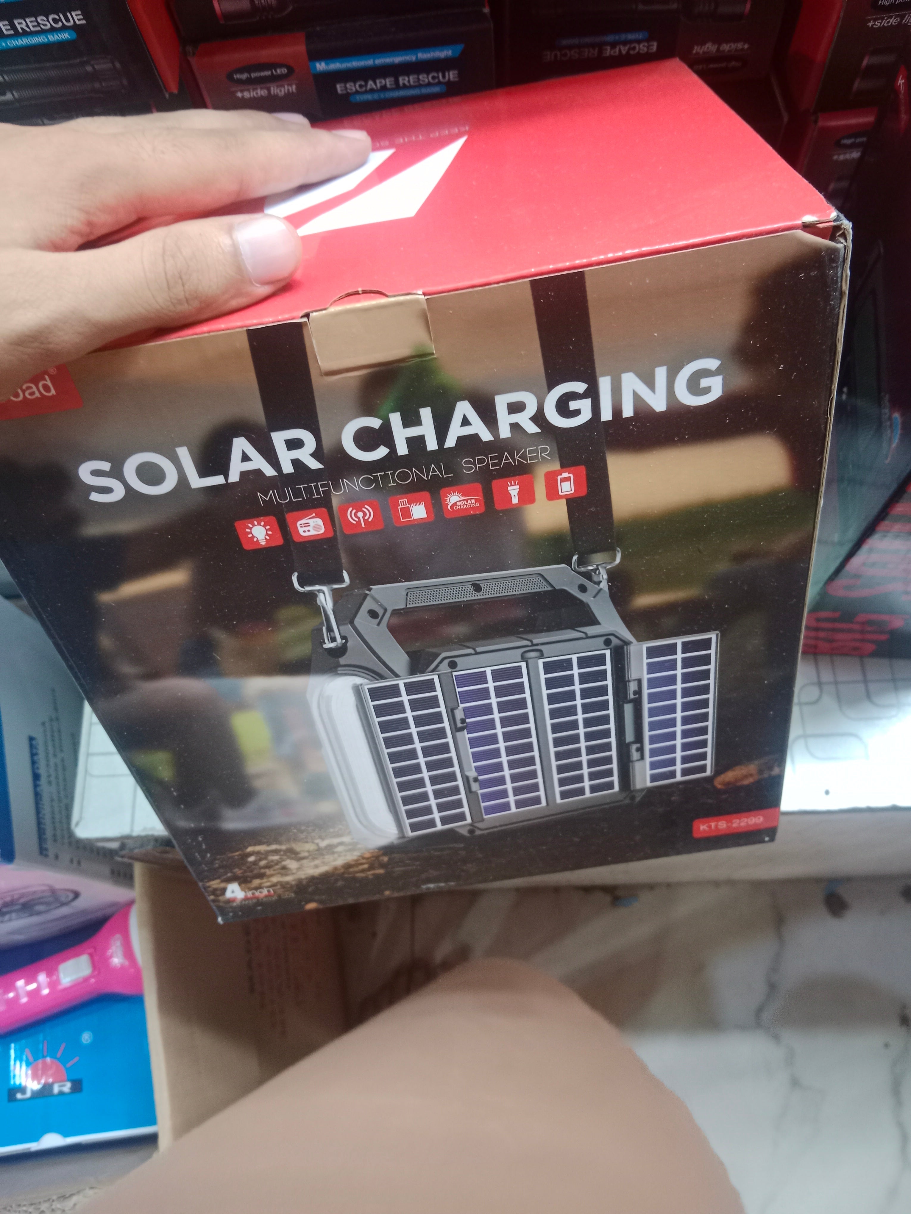 Portable Multifunctional Solar Power Station with LED Light & Bluetooth Speaker | Emergency Backup Battery | USB Charging | Camping & Home Outdoor Lamp Output