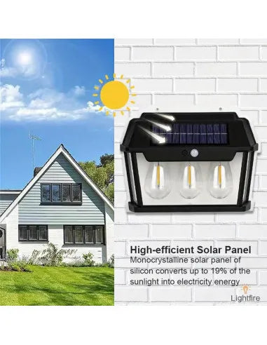 3 Heads Solar Induction Wall Lamp with Motion Sensor | Outdoor Waterproof LED Solar Light | Automatic Night Security Light | KT-885-3