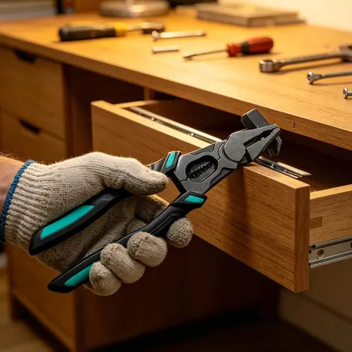 8-in-1 Multi-Function Combination Pliers | Wire Cutter, Wire Stripper, Nail Puller, Crimper, Hammer & Grip Tool | Heavy Duty Hand Tool for Electricians & DIY