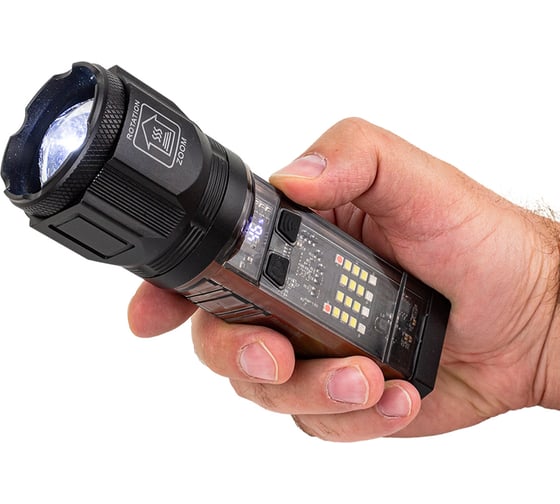 X-46 Multifunctional Solar LED Flashlight - Rechargeable Laser Torch Light with Digital Power Display, Telescopic Zoom, Side COB Work Light & Emergency USB Power Bank Output (Type-C Charging)