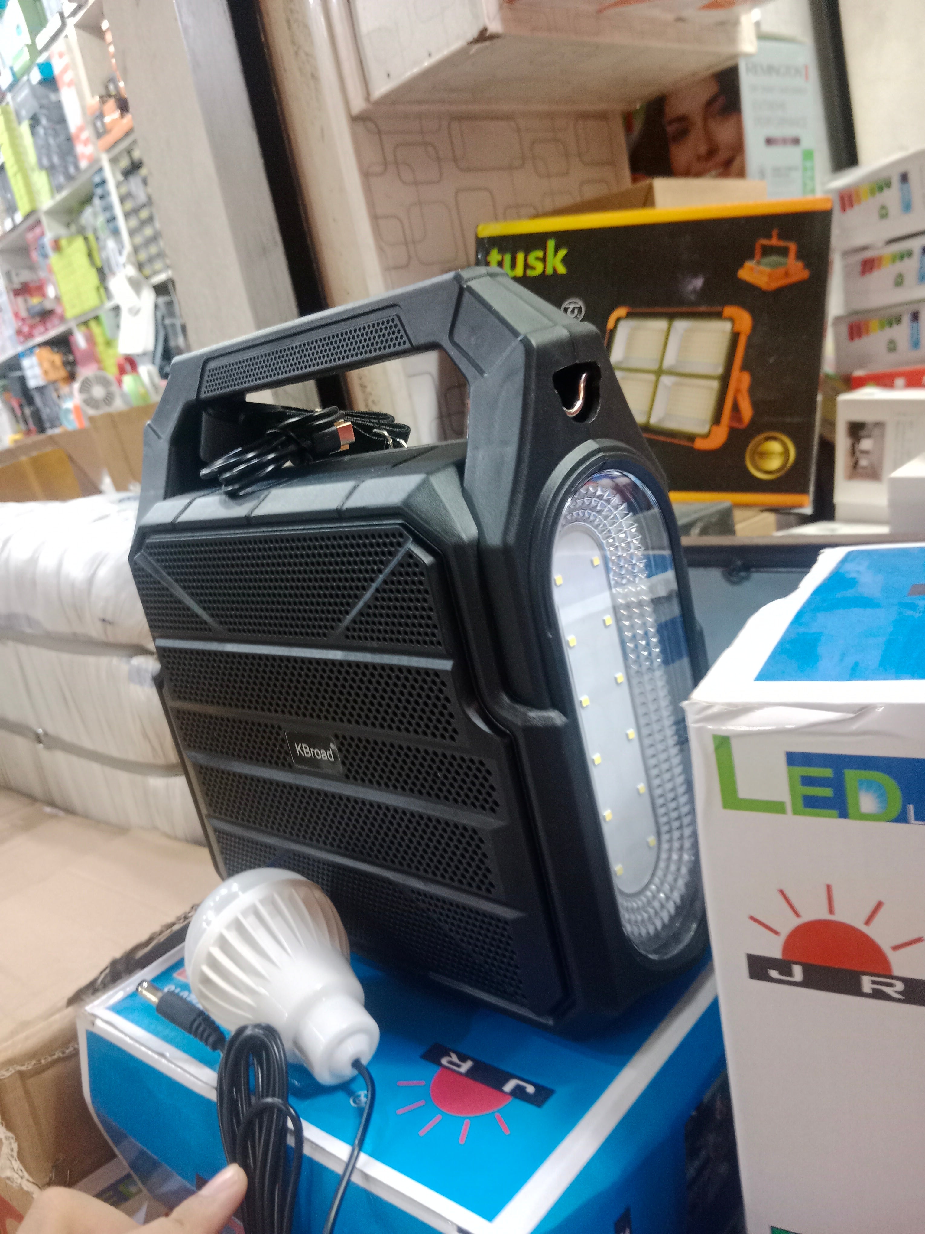 Portable Multifunctional Solar Power Station with LED Light & Bluetooth Speaker | Emergency Backup Battery | USB Charging | Camping & Home Outdoor Lamp Output