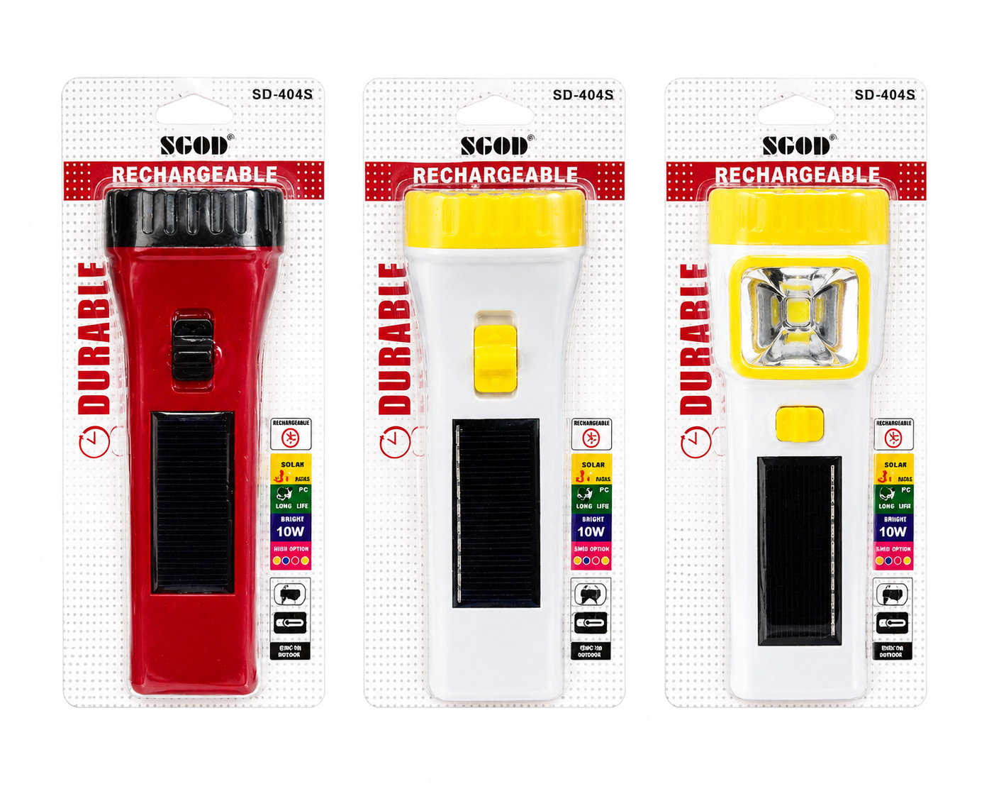 Solar Rechargeable LED Torch Light SD-404S – Super Bright Emergency Flashlight with Solar Panel, Long Battery Backup, Portable Hand Torch for Home, Camping & Load Shedding