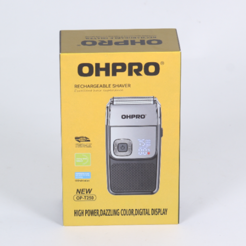 OHPRO Rechargeable Electric Shaver for Men – Digital Display Beard Trimmer, Portable USB Fast Charging, Professional Foil Shaver for Smooth Wet & Dry Shaving