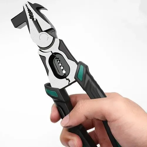 8-in-1 Multi-Function Combination Pliers | Wire Cutter, Wire Stripper, Nail Puller, Crimper, Hammer & Grip Tool | Heavy Duty Hand Tool for Electricians & DIY